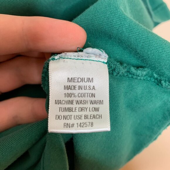 Sleepy Jones Jokes Tee Shirt Collegiate Lettering Green Top Graphic Tee Medium - Picture 5 of 6